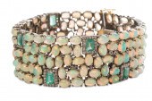 AN OPAL, EMERALD AND DIAMOND B