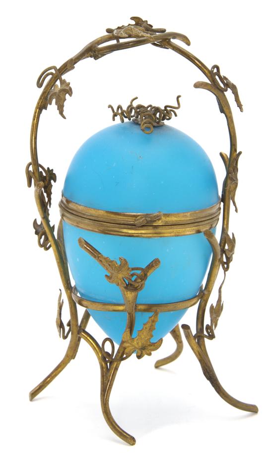 An Opaline Glass and Gilt Metal