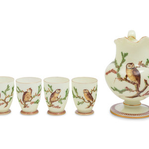 An Opaline Glass Drink Service