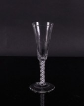 AN OPAQUE TWIST RATAFIA GLASS