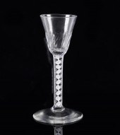 AN OPAQUE TWIST WINE GLASS Cir