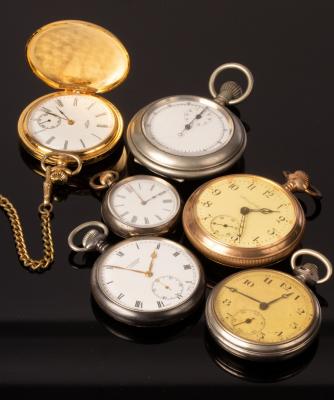 An open faced pocket watch,