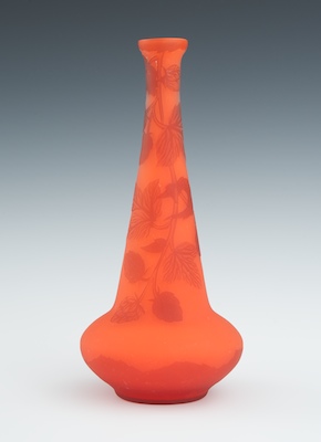 An Orange Cameo Cut Glass Vase