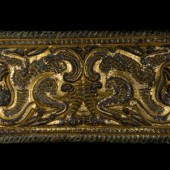 An Ordos Gilt-Bronze Plaque wi