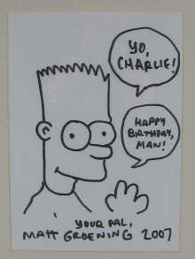 An original cartoon drawing of Bart