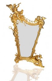 AN ORMOLU GILT BRONZE FRAMED T