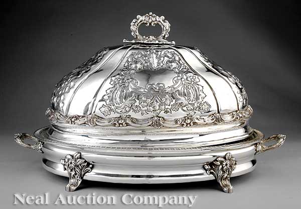 An Ornate Silverplate Repoussé Meat