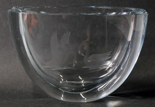 An Orrefors glass vase, with
