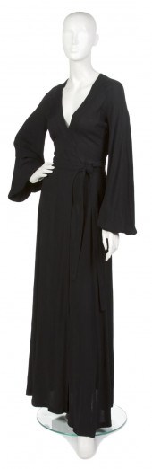 An Ossie Clark Black Moss Crep