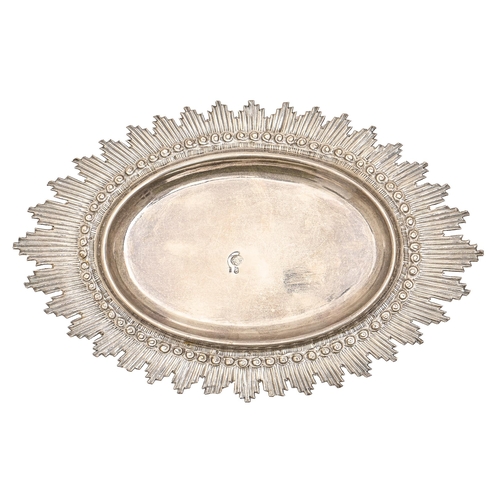 An Ottoman silver tray or stand,