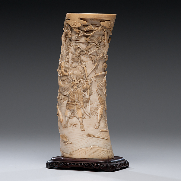 An Outstanding Carved Ivory Tusk of