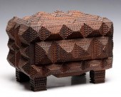 AN OUTSTANDING TRAMP ART BOX O