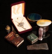 An oval gilt metal and agate l