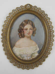 An oval hand printed miniature