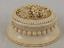 An oval ivory jewellery box the