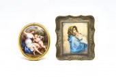 AN OVAL MINIATURE PANEL BROOCH