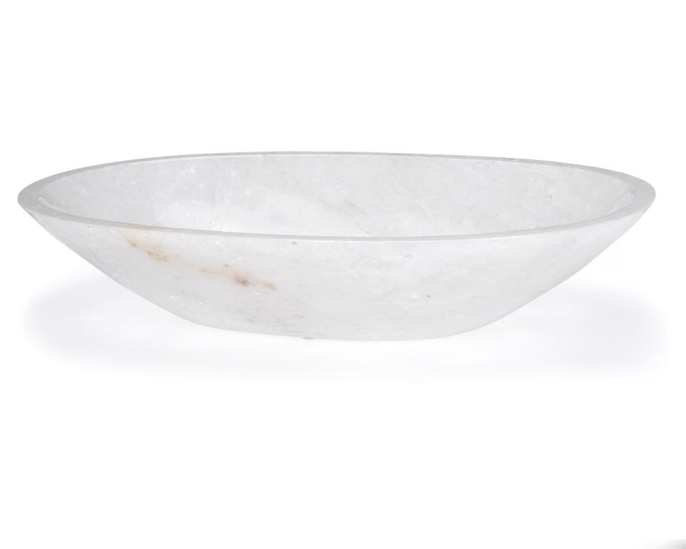 AN OVAL ROCK CRYSTAL BOWLAn oval