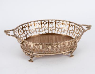 An oval silver basket, Birmingham