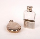 An oval silver hip flask, Birm
