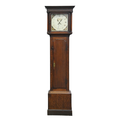 An thirty hour oak longcase