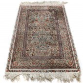AN TURKISH PART SILK CARPET WI