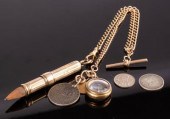 An unhallmarked yellow metal w