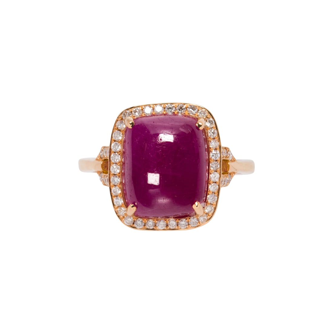 AN UNHEATED RUBY, DIAMOND AND 18K