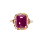 AN UNHEATED RUBY, DIAMOND AND