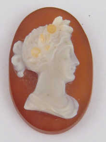 An unmounted hard stone cameo