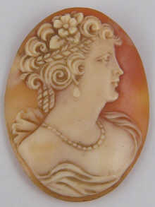 An unmounted oval shell cameo