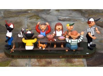 An unsigned hand carved and painted