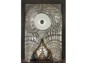 An unsigned leaded glass wall