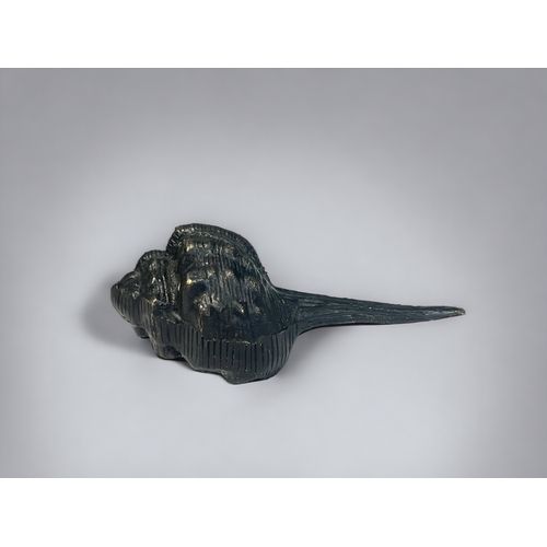 AN UNUSUAL BRONZE CONCH SHELL /