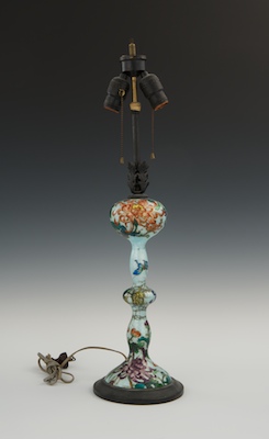 An Unusual Ginbari & Cloisonne Lamp