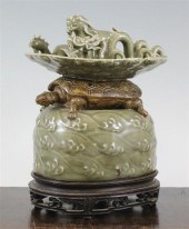 An unusual Japanese celadon ol