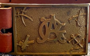 An vintage belt with brass belt