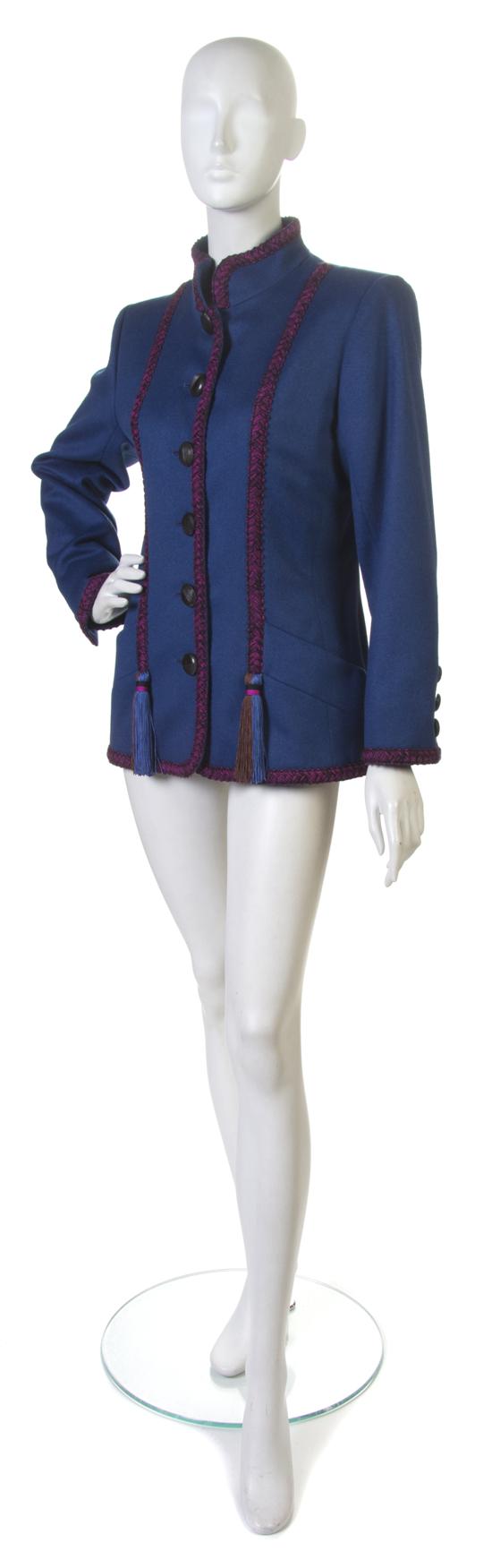 An Yves Saint Laurent Blue Wool