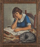 ANATOL SHULKIN, GIRL, CAT AND