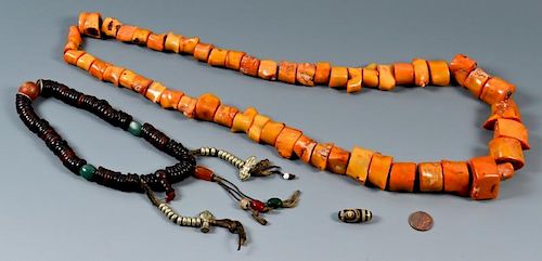 ANCIENT BEADS INCLUDING TIBETAN