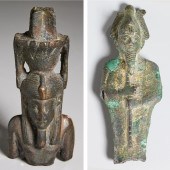 ANCIENT BRONZE NEFERTEM & OSIR