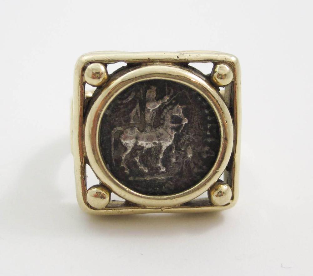 ANCIENT COIN AND FOURTEEN KARAT