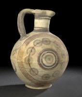 Ancient Cypriot Polychromed Po