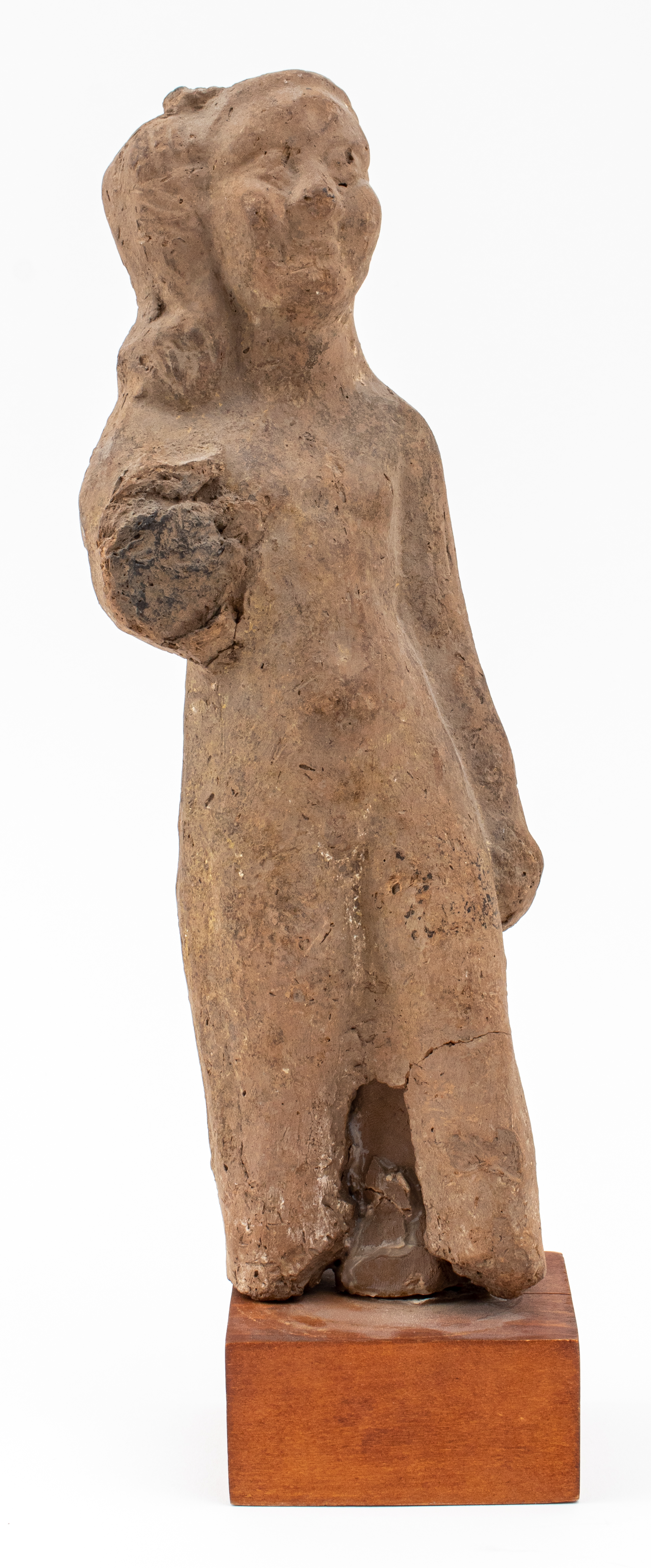 ANCIENT EARTHENWARE MALE FIGURE