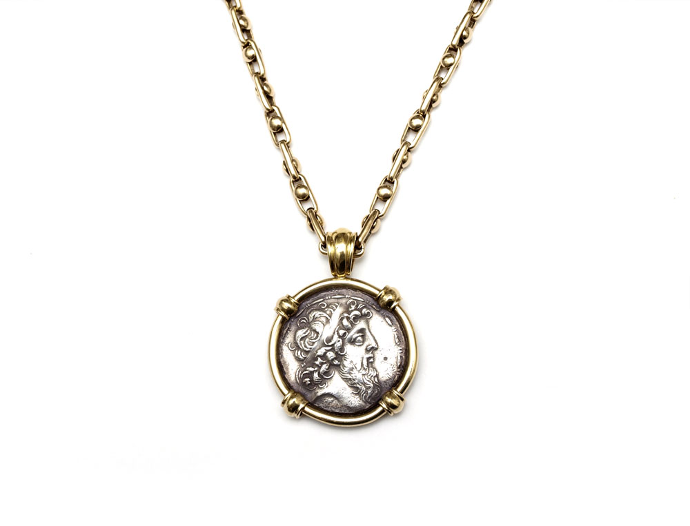 ANCIENT GREEK COIN PENDANT & GOLD