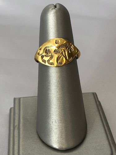 ANCIENT GREEK GOLD LION RINGAncient