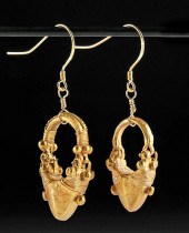 ANCIENT PARTHIAN GOLD EARRINGS