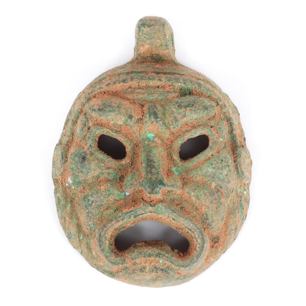 ANCIENT ROMAN BRONZE THEATRE MASK