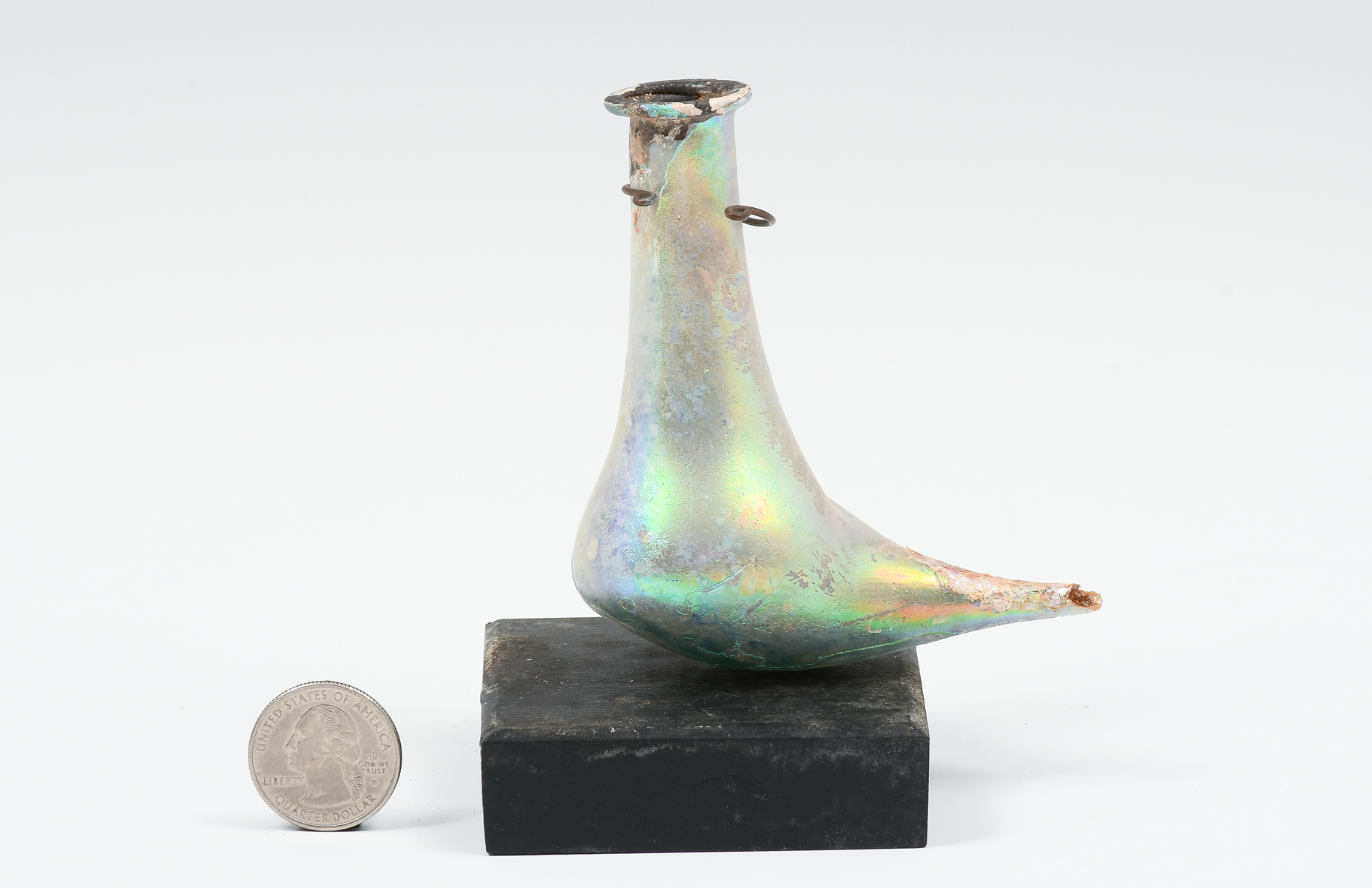 ANCIENT ROMAN GLASS BABY FEEDER: