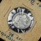 ANCIENT ROMAN SILVER COIN (DEN