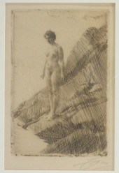ANDERS ZORN NUDE WOMAN PORTRAI